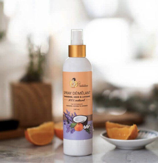 Spray Démêlant naturel - Tangerine, coco et lavande